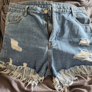 Distressed Denim Shorts